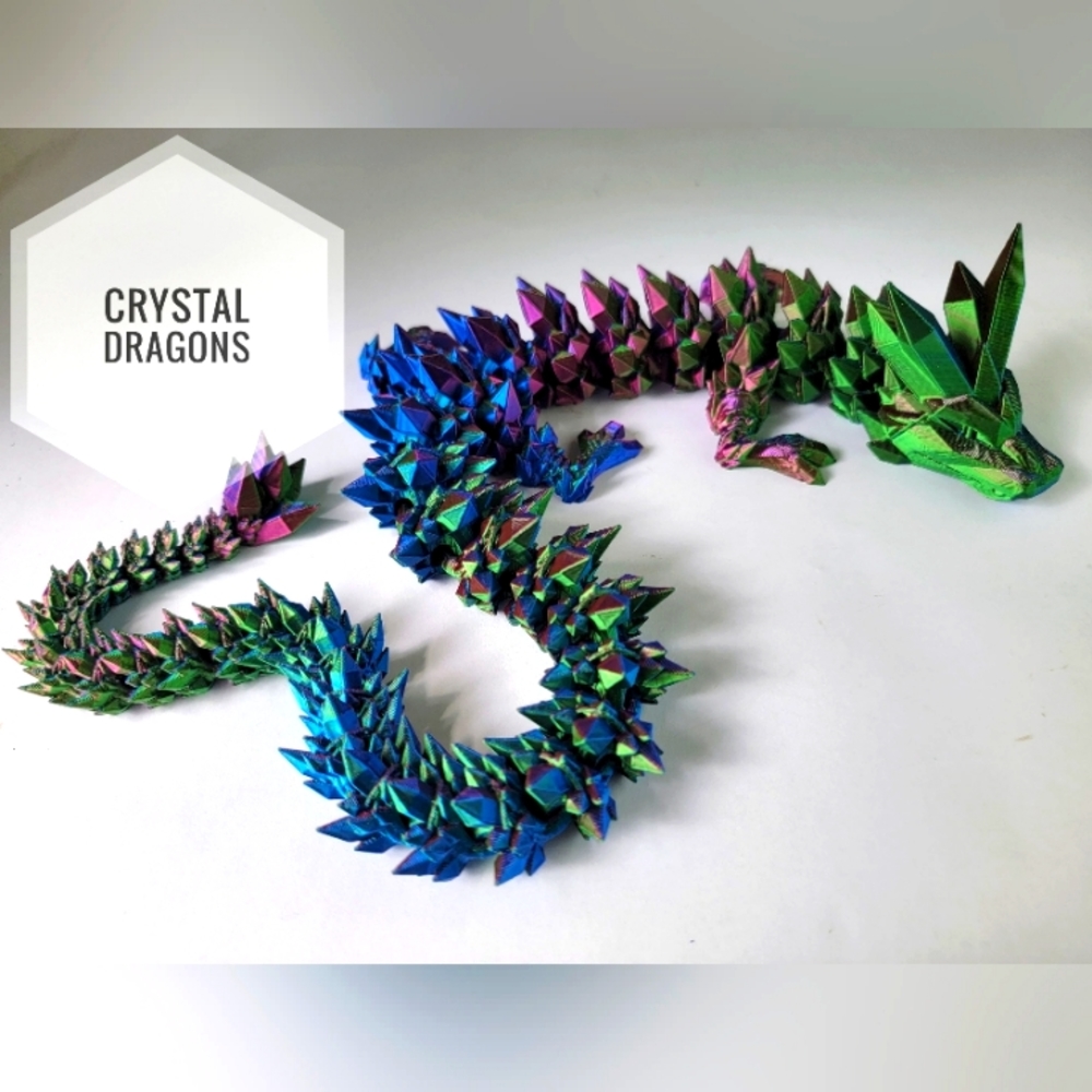 Articulated 3D Printed Crystal Dragon